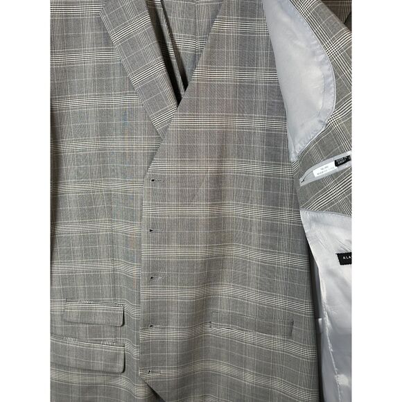 Alain Dupetit Light Grey Glen Plaid 3-Piece Suit 54L Jacket Vest Pants EUC - Picture 9 of 9
